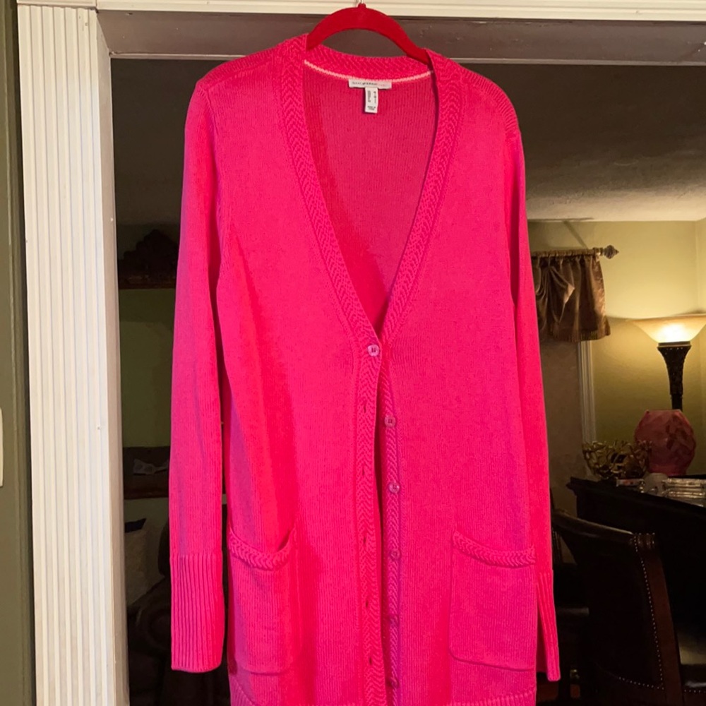 Pink long cardigan